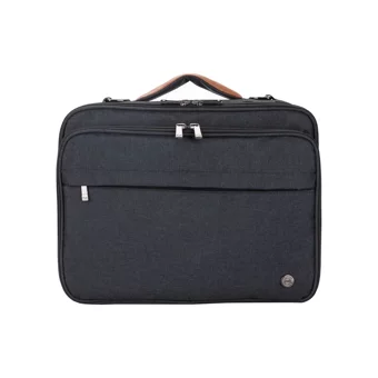 Plm SMARTPACK Düz Üç Gözlü Oxford Kumaş 14 inç Askılı Laptop Çantası Siyah