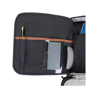 Plm SMARTPACK Düz Üç Gözlü Oxford Kumaş 14 inç Askılı Laptop Çantası Siyah