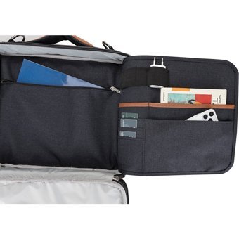 Plm SMARTPACK Düz Üç Gözlü Oxford Kumaş 14 inç Askılı Laptop Çantası Siyah