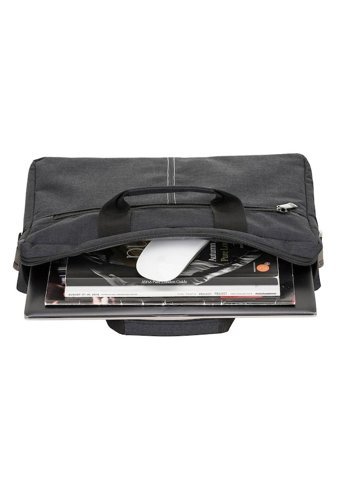 PLM JIMA Düz İki Gözlü Keten 13 inç Askılı Laptop Çantası Gri