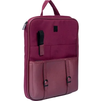 Minbag ASPEN Düz Üç Gözlü Suni Deri 13 inç Sırt Laptop Çantası Bordo