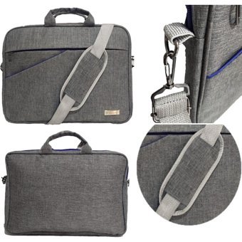 Vegmann AV6900 Düz Üç Gözlü Keten 15.6 inç Askılı Laptop Çantası Gri