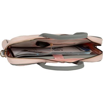 Newoman Düz İki Gözlü Polyester 15.6 inç Askılı Laptop Çantası Pembe