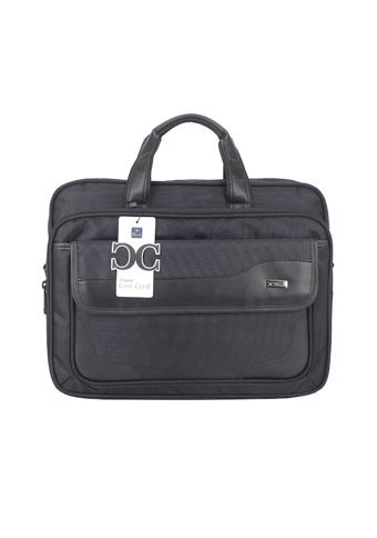 Case Club Düz Beş Gözlü Oxford Kumaş 15.6 inç Askılı Laptop Çantası Siyah
