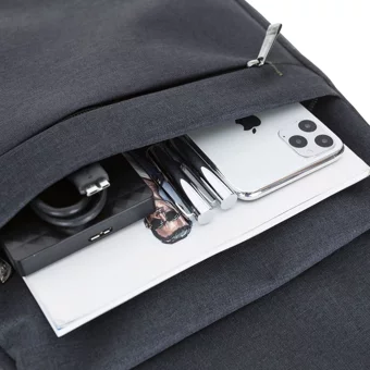 PLM SEITEK Düz Dört Gözlü Oxford Kumaş 17 inç Sırt Laptop Çantası Füme