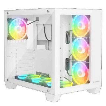 Rampage Icewave RGB Sıvı Soğutmalı 7 Fanlı Beyaz Dikey Kullanım Mid Tower Oyuncu Bilgisayar Kasası