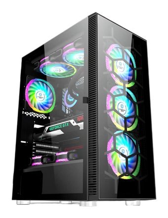 Snt ZEN 211-YG C6 RGB Sıvı Soğutmalı 4 Fanlı Siyah Dikey Kullanım Mid Tower Standart Bilgisayar Kasası