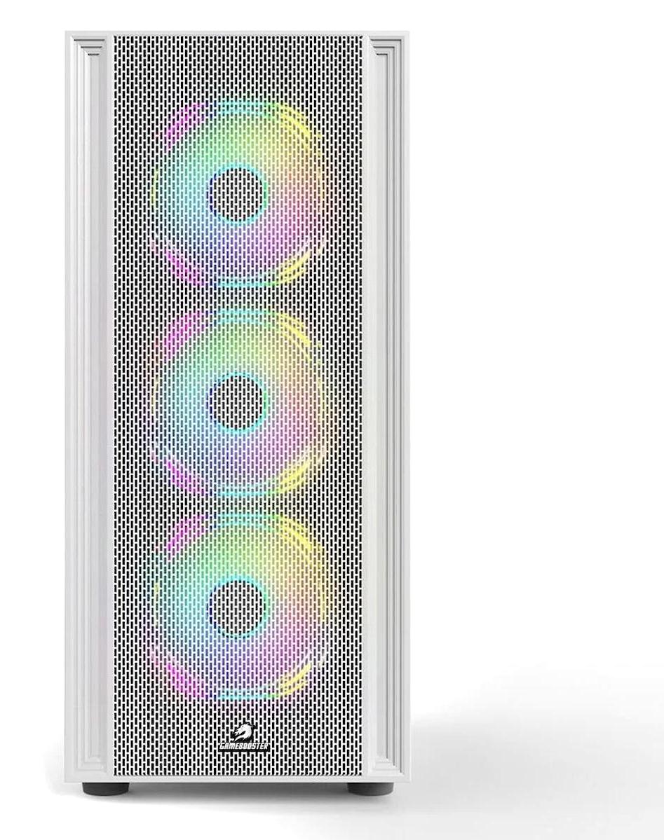 Gamebooster GB-G1201BW RGB Mesh 4 Fanlı Beyaz Dikey Kullanım Micro ATX Oyuncu Bilgisayar Kasası