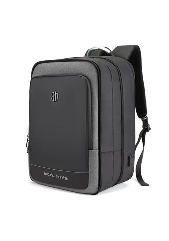 Arctic Hunter B00227 Düz İki Gözlü Oxford Kumaş 17 inç Sırt Laptop Çantası Siyah