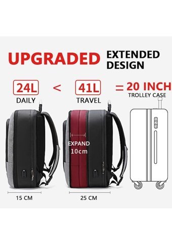 Arctic Hunter B00227 Düz İki Gözlü Oxford Kumaş 17 inç Sırt Laptop Çantası Siyah