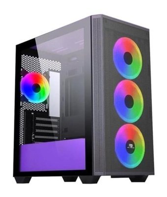 Power Boost PB-P2252BP RGB Mesh 4 Fanlı Siyah Dikey Kullanım ATX Oyuncu Bilgisayar Kasası