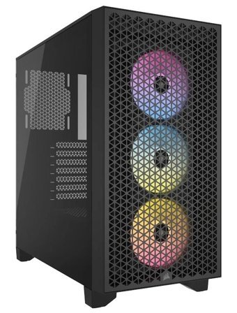 Corsair Corsair 300D RGB 3 Fanlı Siyah Dikey Kullanım ATX Oyuncu Bilgisayar Kasası