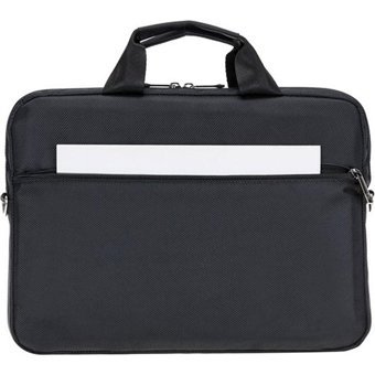 PLM CANYONCASE Düz Üç Gözlü Oxford Kumaş 14 inç Askılı Laptop Çantası Siyah