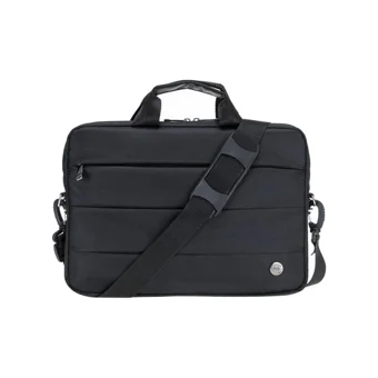 PLM CANYONCASE Düz Üç Gözlü Oxford Kumaş 14 inç Askılı Laptop Çantası Siyah