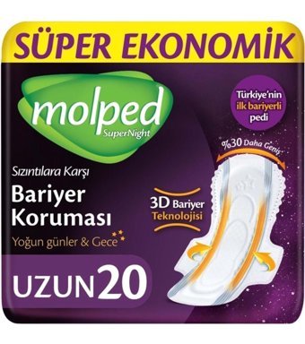 Molped Supernight İnce 20'li Hijyenik Ped
