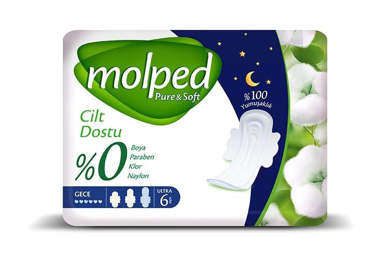 Molped Pure & Soft Organik Antialerjik İnce 6'lı Hijyenik Ped
