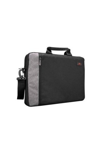 Addison 300805 İki Renkli İki Gözlü Oxford Kumaş 15.4 inç Askılı Laptop Çantası Gri - Siyah
