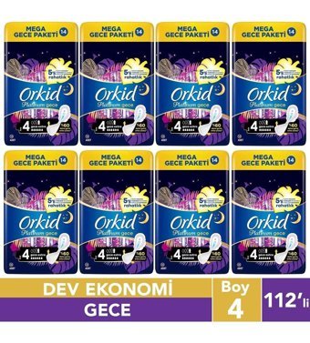 Orkid Platinum Gece İnce 14'lü Hijyenik Ped 8 Adet