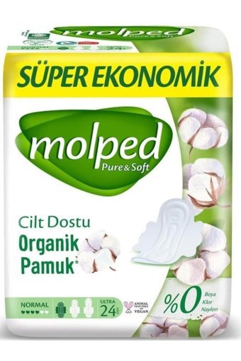 Molped Pure & Soft Organik Antialerjik İnce 24'lü Hijyenik Ped