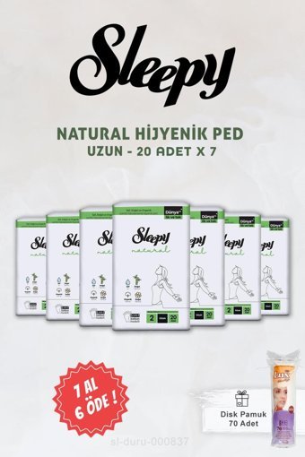 Sleepy Organik Antialerjik İnce 20'li Hijyenik Ped 7 Adet