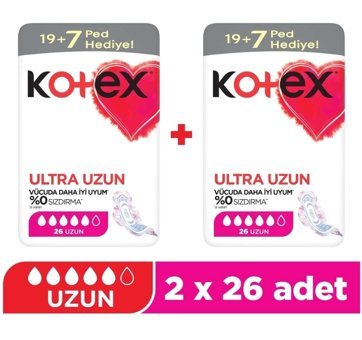 Kotex Ultra Orta 26'lı Hijyenik Ped 2 Adet