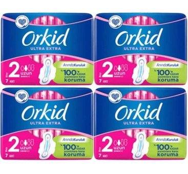 Orkid Ultra Extra Orta 7'li Hijyenik Ped 4 Adet