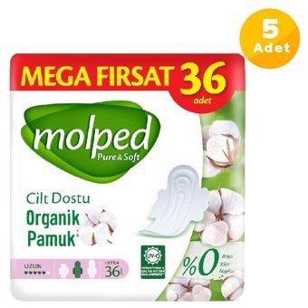 Molped Pure Soft Organik İnce 36'lı Hijyenik Ped 5 adet
