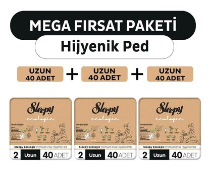 Sleepy Ecologic Organik Antialerjik İnce 40'lı Hijyenik Ped 3 Adet