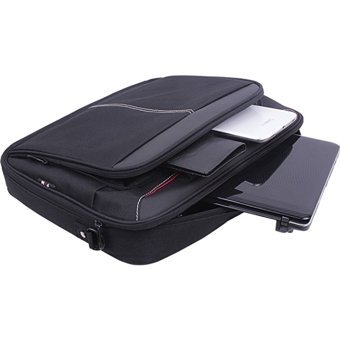 PLM PLC34 Düz İki Gözlü Oxford Kumaş 15.6 inç Askılı Laptop Çantası Siyah