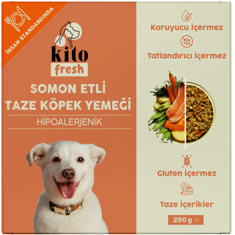 Kito Fresh Somonlu Parça Etli Yetişkin Yaş Köpek Maması 250 gr
