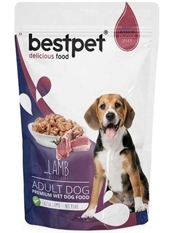 Best Pet Kuzu Etli Aromalı Parça Etli Yetişkin Yaş Köpek Maması 100 gr