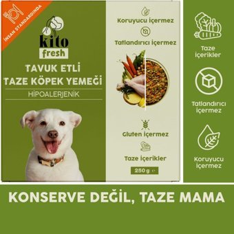 Kito Fresh Tavuklu Parça Etli Yetişkin Yaş Köpek Maması 250 gr