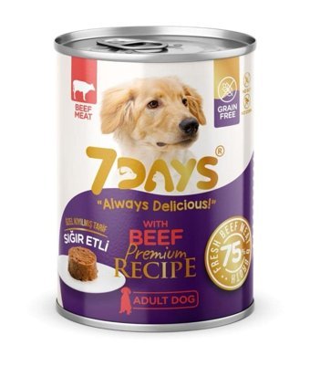 7Days Premium Recipe Bif Parça Etli Yetişkin Yaş Köpek Maması 415 gr