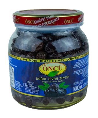 Öncü 261-320 Kalibre Tuzlu Salamura Siyah Zeytin Pet Kavanoz 2x1 kg
