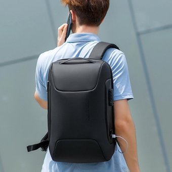 Mark Ryden 9116 Düz Şarjlı Tek Gözlü Oxford Kumaş 15.6 inç Sırt Laptop Çantası Siyah