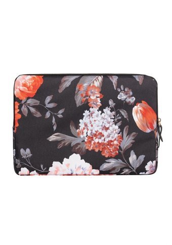 Fudela Black Roses Çiçekli İki Gözlü Oxford Kumaş 15.6 inç Laptop Kılıfı Çok Renkli