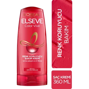 Loreal Paris Elseve Colorvive Kırmızı Şakayık Canlandırıcı Boyalı Tüm Saçlar için Kadın Saç Kremi 360 ml