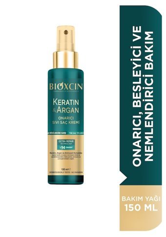 Bioxcin Argan Nemlendirici Onarıcı Dökülme Karşıtı Keratinli Boyalı Tüm Saçlar için Durulanmayan Kadın Saç Kremi 150 ml