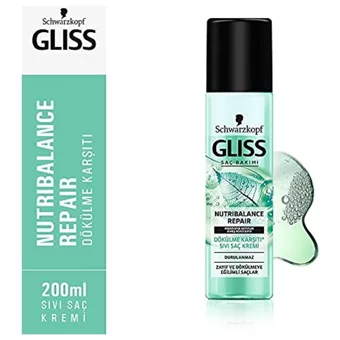 Gliss Nutribalance Huş Ağacı Suyu Onarıcı Boyalı Tüm Saçlar için Durulanmayan Kadın Saç Kremi 200 ml