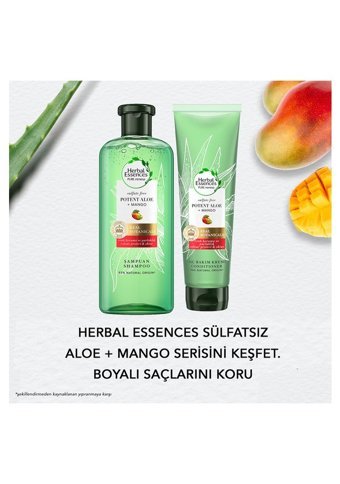 Herbal Essences Aloe Vera Mango Parlaklık Verme Boyalı Tüm Saçlar için Kadın Saç Kremi 275 ml