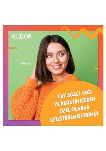 Elidor 7/24 Kerain Çay Ağacı Yaği Hacim Veren Keratinli Boyalı Dalgalı Kıvırcık Saçlar için Durulanmayan Kadın Saç Kremi 265 ml
