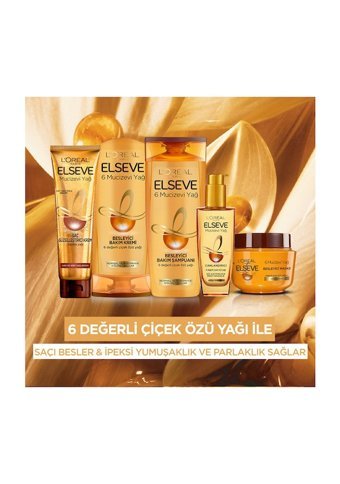 Loreal Paris Elseve Mucizevi Yağ Canlandırıcı Parlaklık Verici Boyalı Tüm Saçlar için Durulanmayan Kadın Saç Kremi 150 ml