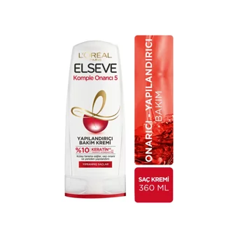 Loreal Paris Elseve Komple Onarıcı 5 Besleyici Onarıcı Keratinli Boyalı Tüm Saçlar için Kadın Saç Kremi 360 ml