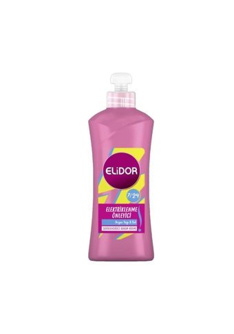 Elidor 7/24 Elektriklenme Önleyici Argan Yağı Bal Şekillendirici Boyalı Tüm Saçlar için Durulanmayan Kadın Saç Kremi 265 ml