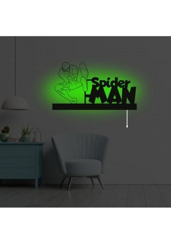 Erva Spiderman Tekli Başlık Metal Led Aplik Beyaz