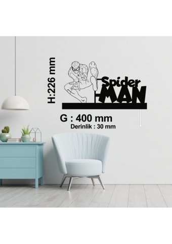 Erva Spiderman Tekli Başlık Metal Led Aplik Beyaz