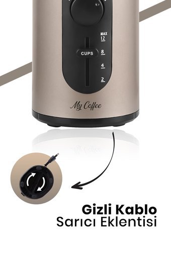 My Coffee Smash 200 W Çelik 5 Kademeli Elektrikli Kahve Öğütücü