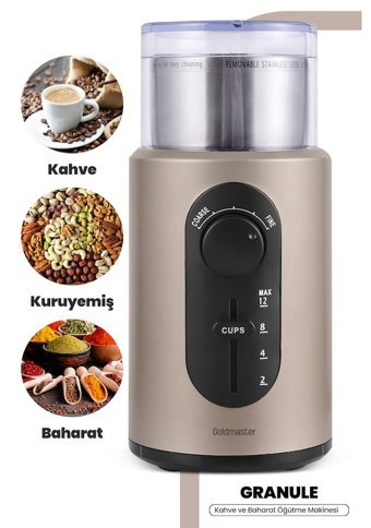 Goldmaster Granule IN-6208 200 W Çelik 5 Kademeli Elektrikli Kahve Öğütücü