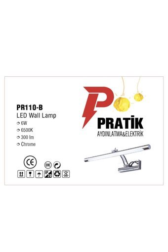 Pratik Elektromarket Flüt Tekli Başlık Krom Led Aplik Bej