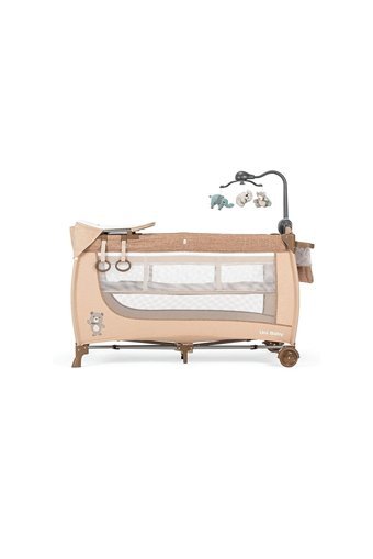 Uni Baby Elite 15 kg Kapasiteli Ayarlanabilir Taşınabilir Katlanabilir 70x120 cm Sallanan Anne Yanı Park Yatak Bej